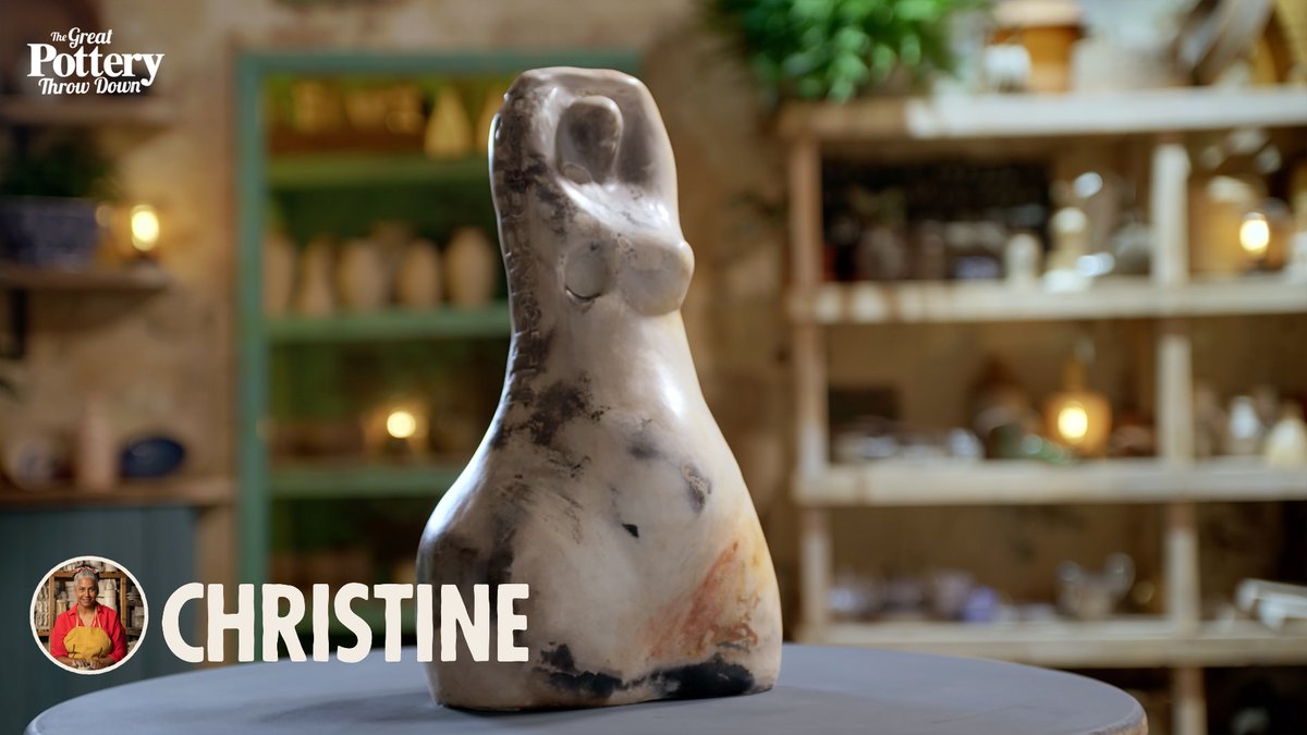 Christine's self sculpture with a missing breast sent a powerful message of strength to her 32-year-old self. #potterythrowdown