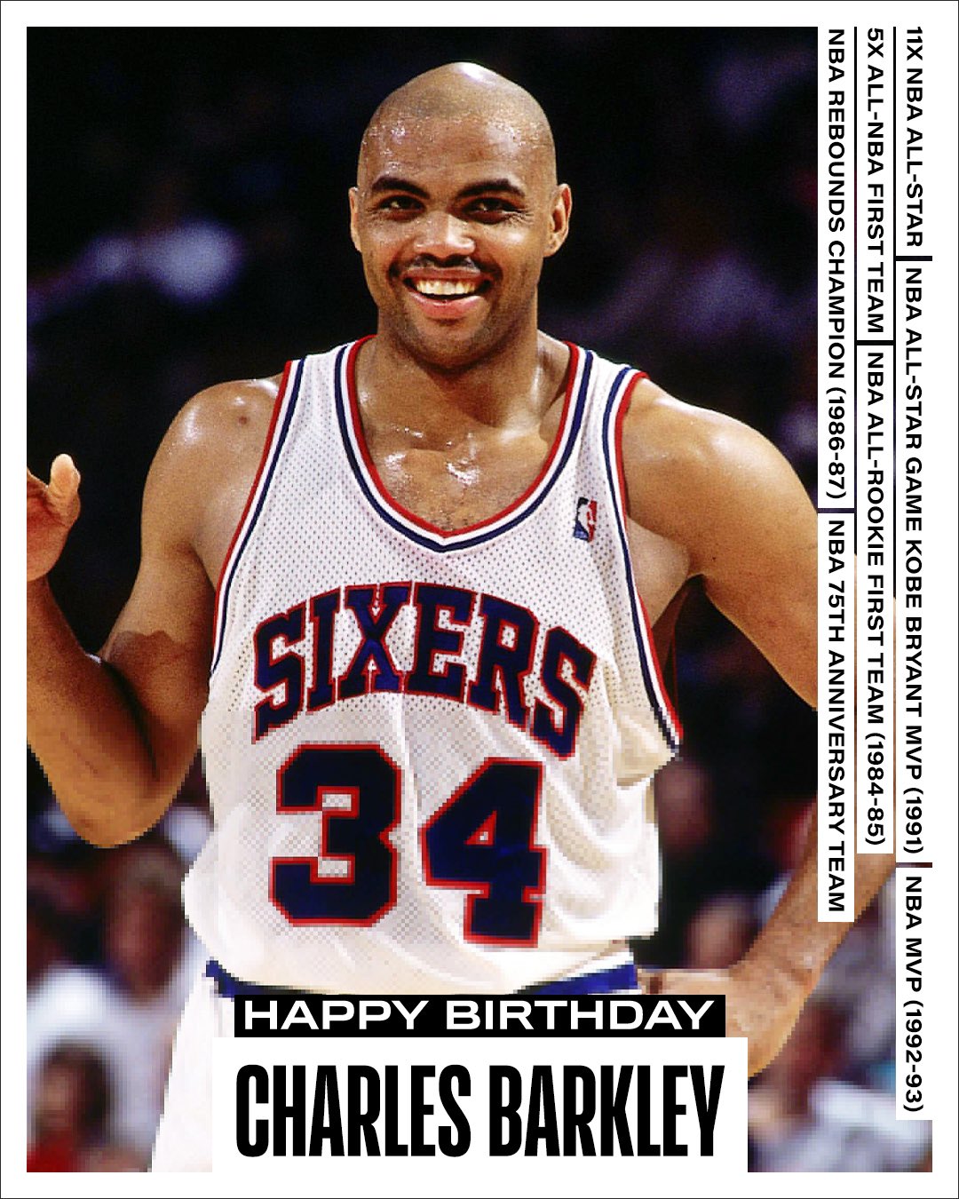 Happy 59th Birthday to 11x 1992-93 NBA MVP Charles Barkley!  