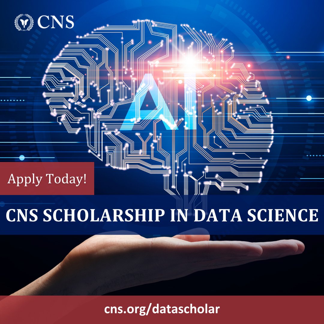 Apply today for the CNS Data Science Scholarship! Computational techniques are poised to revolutionize healthcare and we want to help you stay on the cutting edge. Applications are due March 7: cns.org/datascholar