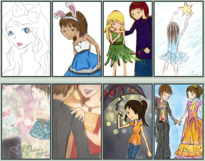 these were what my drawings looked like during my first two years of owning a drawing tablet though lol if there were yt tutorials back in 2010, I wasn't smart enough to know they existed 😆😆 