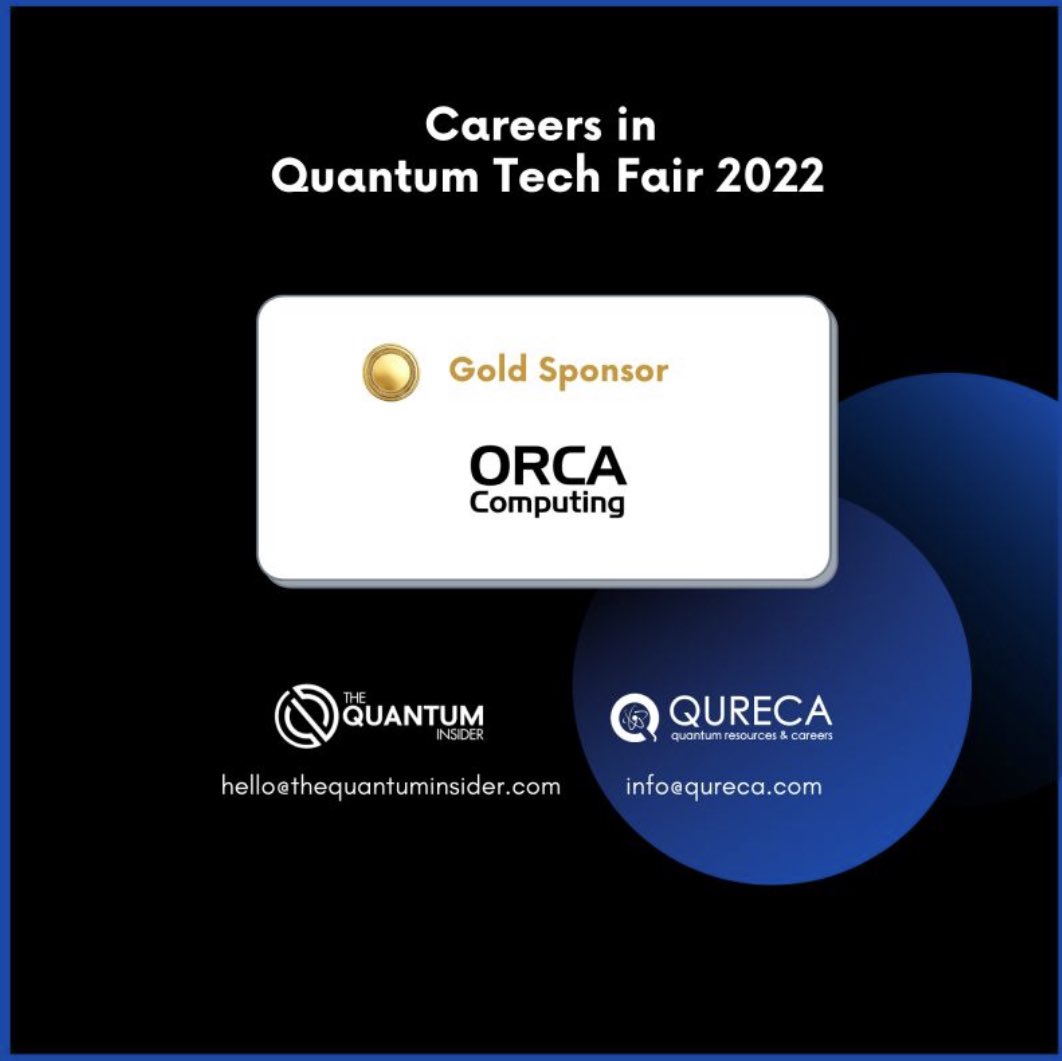 QuantumDaily's tweet photo. We're delighted to welcome @ComputingOrca as a 🏅 Sponsor for Quantum Careers 2022, in partnership with @qureca. 

Join us on March 3 to hear from CEO @richard_murray6 and other fantastic companies!

Sign up for FREE 👇

https://t.co/5wXqZs4hRa

#careers #quantumtechnology https://t.co/ySVqhwpZ0N
