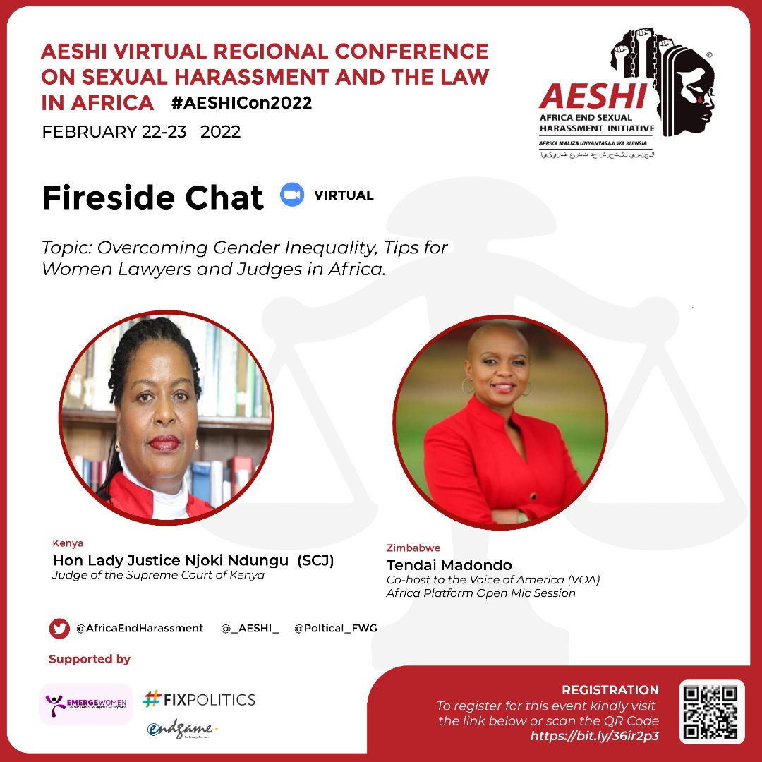 _AESHI_'s tweet photo. Register to tune into our fireside chat. We are addressing gender inequality in the legal sector. @tendaimadondo @LHR_SA @KWJA_93 @_Nalafem @miss_petite_j @lawsocietykenya @mcywambua @scamwesigye2 @BWC_ingwe @TanganyikaLaw @AfricaLawTimes @PanAfricaILGA @Pawowomen @FeministsKE https://t.co/BVNMWn5uEw