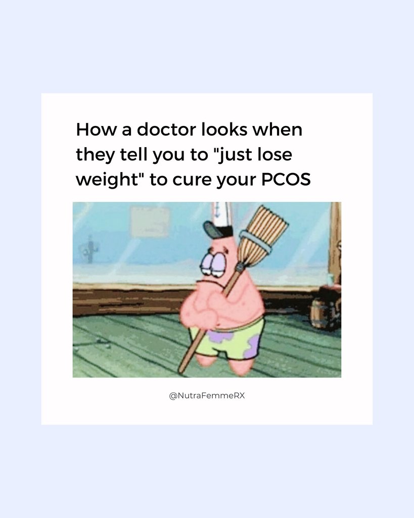 nutrafemmeRX's tweet photo. For many of us women with PCOS, shedding a few pounds is not a cure for our symptoms! 😣 While maintaining a healthy weight can help to improve some of our symptoms, there are so many facets to PCOS that often go unrecognized. https://t.co/Vlijh9rfKg