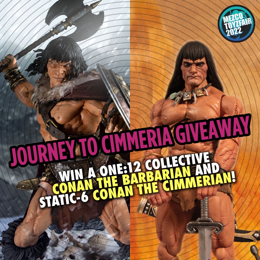 mezcotoyz's tweet image. Enter here: mezcotoyz.com/cimmeria
⁠
3 randomly chosen winners will receive a One:12 Collective Conan The Barbarian and Mezco's Static-6 Conan The Cimmerian! ⚔️ #MezcoToyzFair⁠
⁠
Winners list: mezcotoyz.com/winners