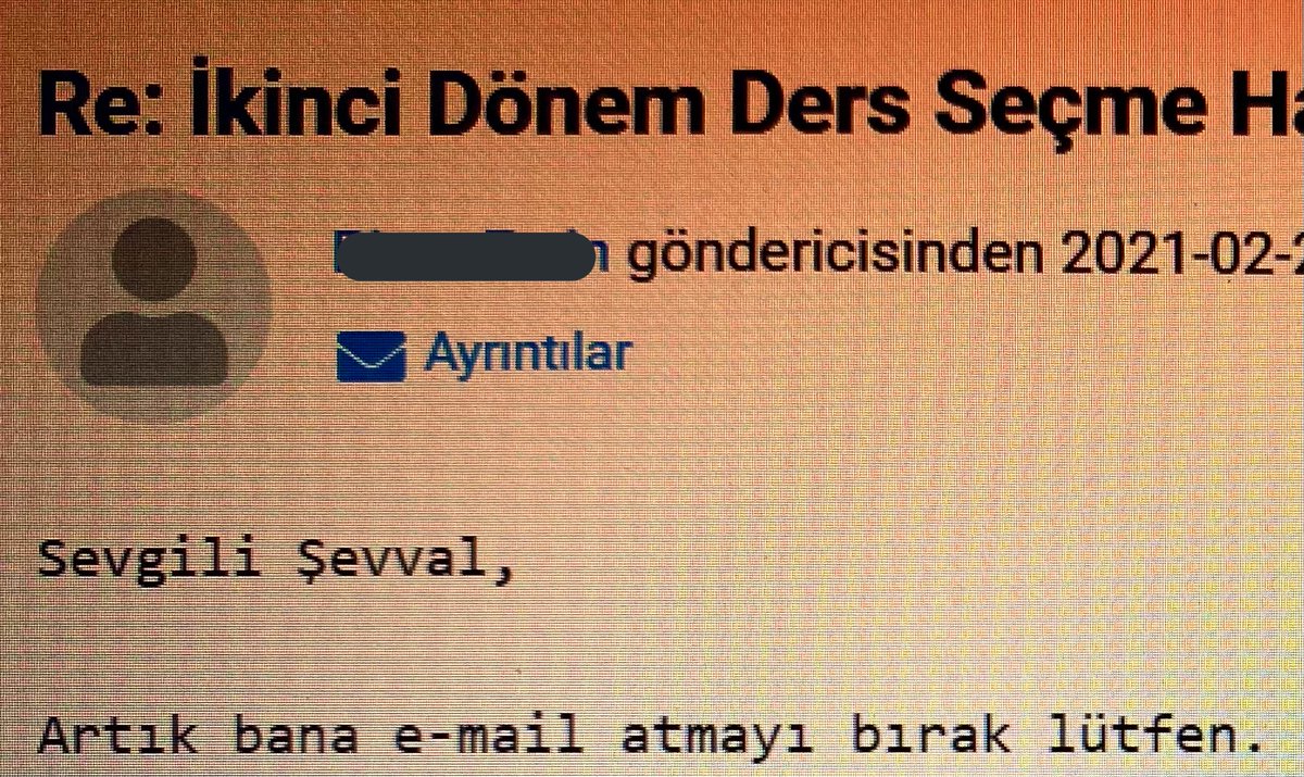 bir sene once bahar doneminde danisman hocamdan aldigim o mail !