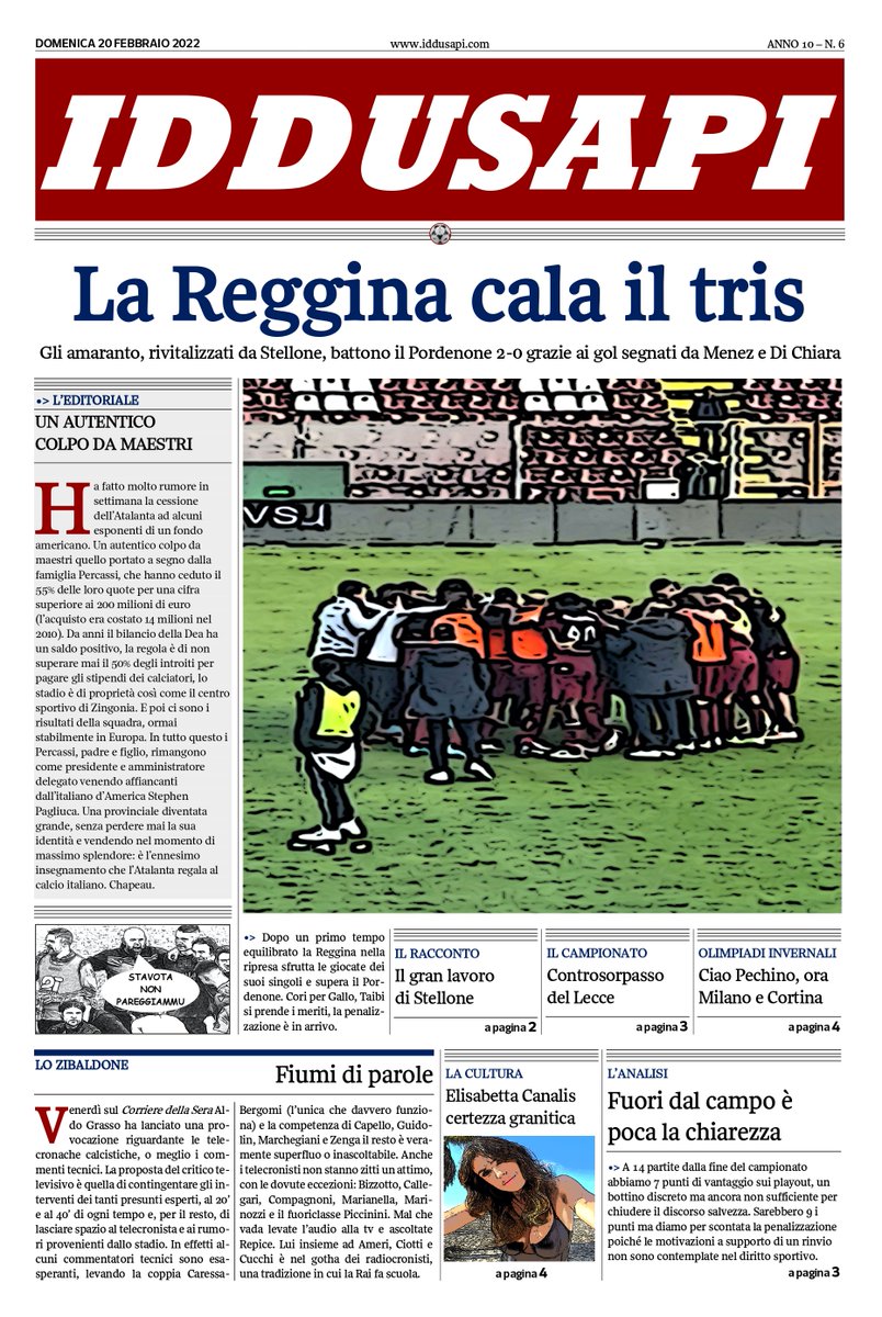 Iddusapi's tweet photo. Serie B 2021/2022: Reggina-Pordenone 2-0

LA REGGINA CALA IL TRIS

#Iddusapi #AreaAmaranto #Reggina #SerieB #ReggioCalabria #ADifesaDiUnaFede #RegginaPordenone #SerieA #Olimpiadi #MilanoCortina #SerieC #Calcio #ElisabettaCanalis  #Atalanta #Percassi

https://t.co/t6N1N5w7I3 https://t.co/w9S8hu3dYS