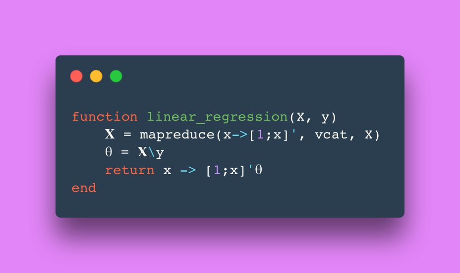 Linear Regression in #JuliaLang

Part of github.com/mossr/Beautifu… (by <a href="/mossr_jl/">Robert Moss</a>)
