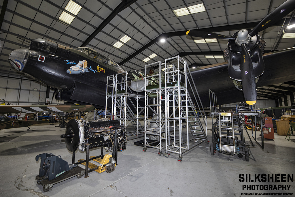 Avro Lancaster NX611 Just Jane undergoing winter maintenance at East Kirkby 19/02/2022 @NX611JustJane @NX611_Pilot @NX611_OilyRag @brad617 @FlyPastMag @HistoryInTheAir