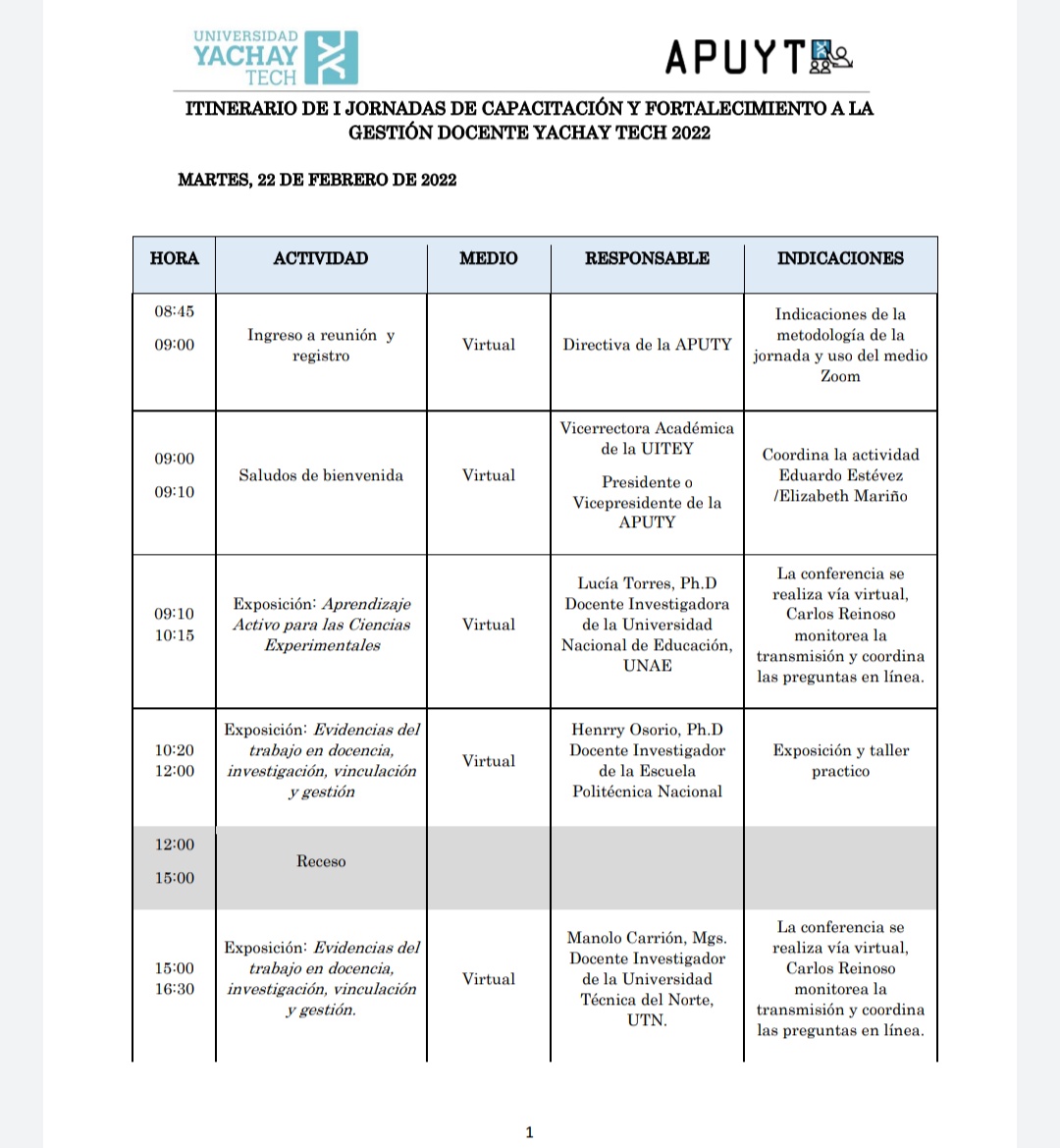Asoc. de Profesores de la Universidad Yachay Tech tweet media