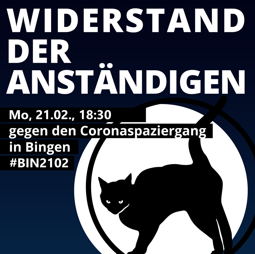 klimaaantifa's tweet photo. Immer wieder Montags in #Bingen...

Unterstützt ab 18:30 die angemeldeten Protestkundgebungen gegen den Montagsspaziergang in #Bingen.

Denkt dran, sie schwurbeln inzwischen in #Bingen -#Büdesheim!

Aufpassen und solidarisch Abstand halten!

#BIN2102
#DankeAntifa
#BuntesBingen https://t.co/H4RTRiCfIm