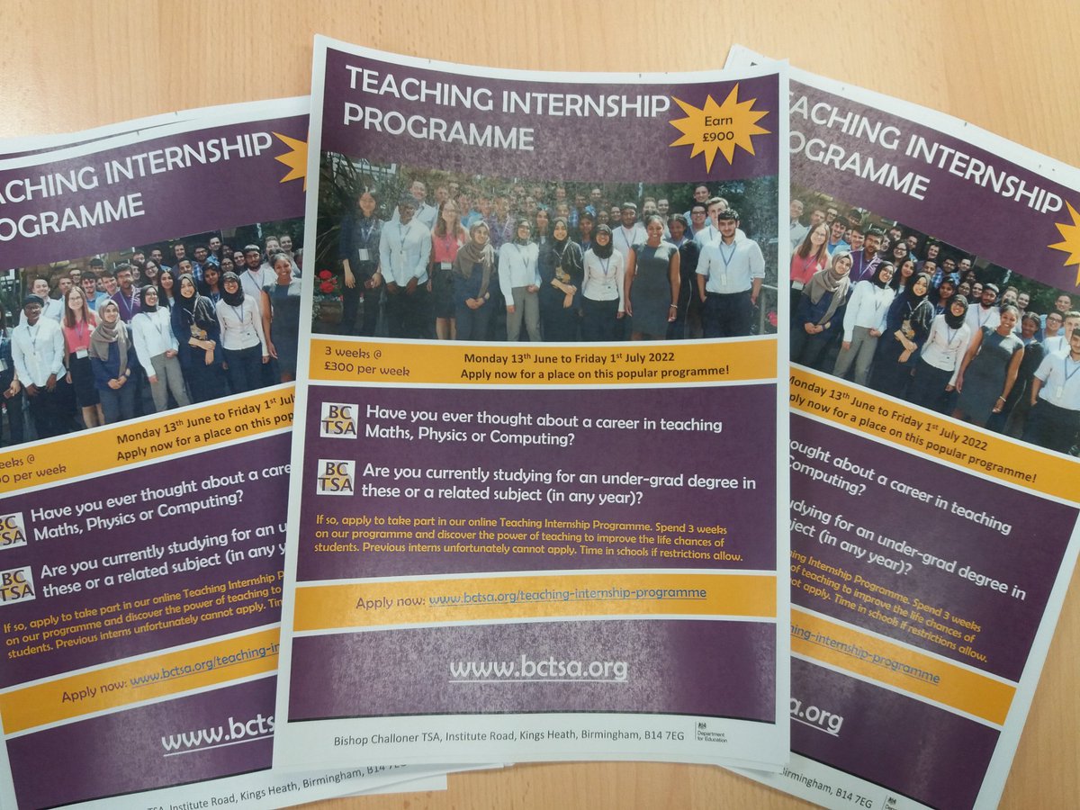 bctsa_training's tweet photo. Hi @BrumHour. We were delighted to recruit our first batch of #teachinginterns last week for our summer programme. Places going fast! Maths, Physics and Computing undergrads can apply via our website. Thanks #brumhour! https://t.co/0Ua9C76wQg