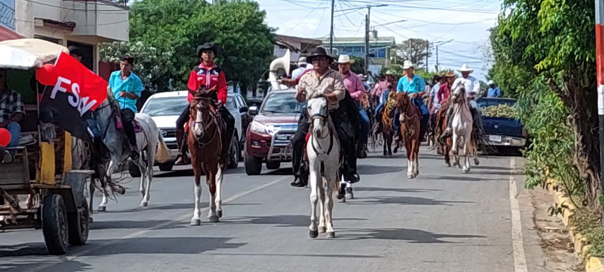 Cabalgata en el Municipio de Rivas, en conmemoración al 88 Aniversario del Tránsito a la Inmortalidad del General de Hombres y Mujeres Libres Augusto C. Sandino. #sandinomasalla