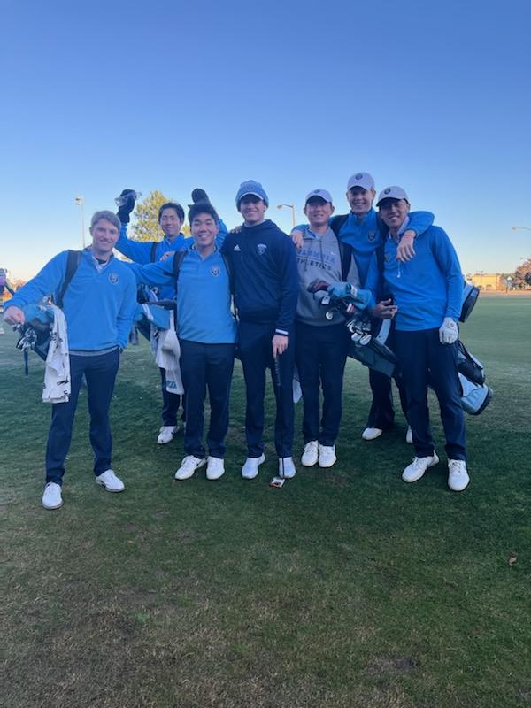 CULionsMGolf's tweet photo. Been on grass twice since November and these fine gentlemen finished in red numbers. Nathan even finished third! What more can a NE coach ask for in the middle of February? https://t.co/uU5bOlypCX. #roarlionsroar #startinghere https://t.co/RAS24ytcPb