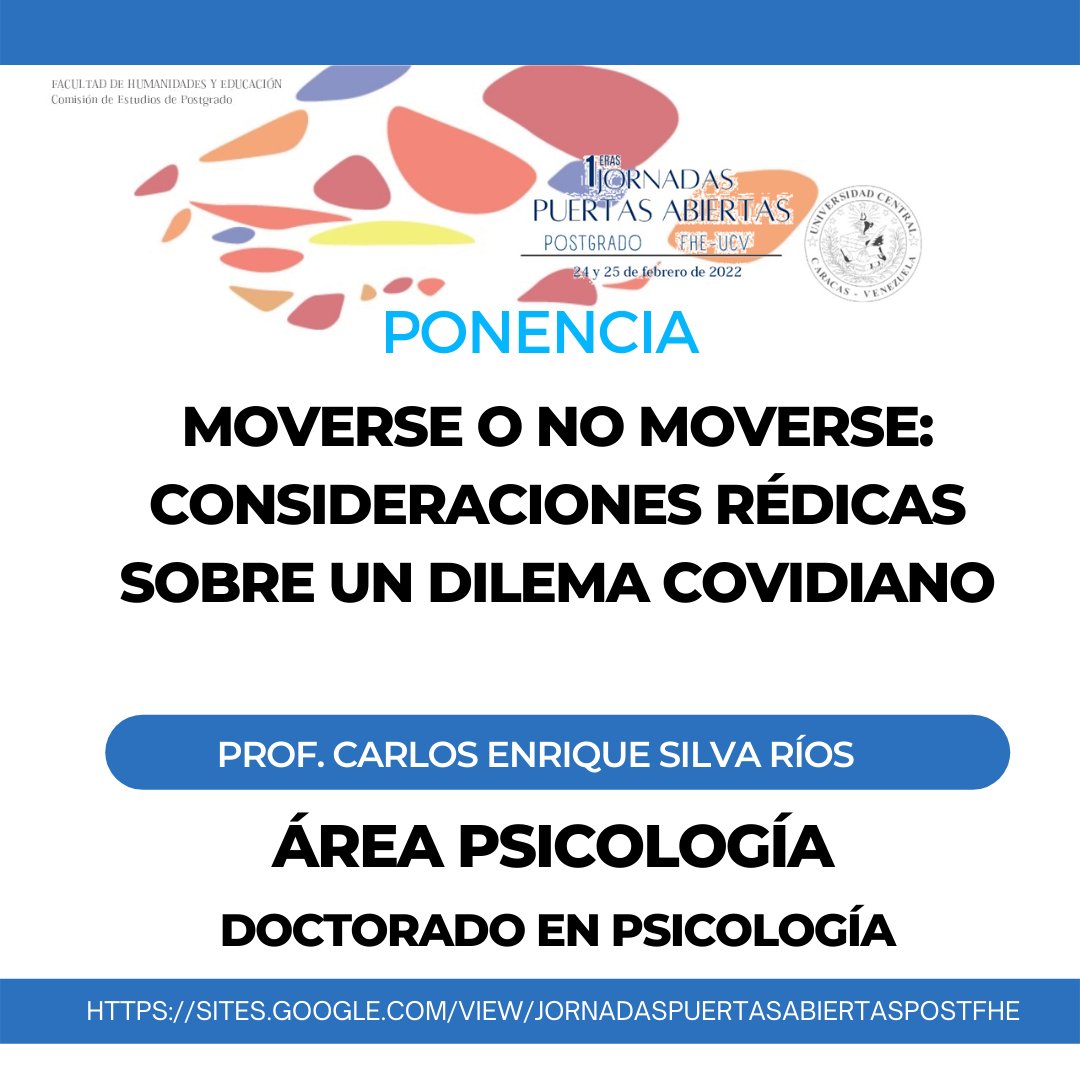 PsicoDoctorado's tweet photo. Febrero 24/25. Jornada Puertas Abiertas del Postgrado de Humanidades y Educación UCV. Doctorado en Psicología. No te pierdas esta conferencia del Dr. Carlos Enrique Silva Ríos. https://t.co/ww3hnPRU6j