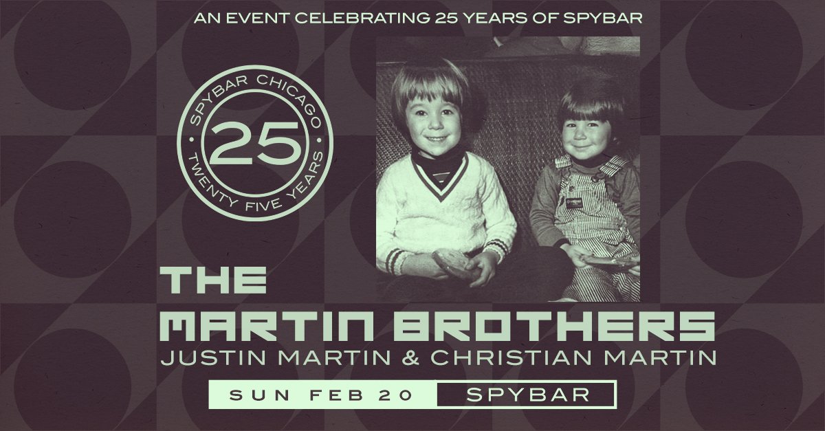 justinmartin's tweet photo. CHICAGO TONIGHT!!! Very honored to be celebrating the 25th anniversary of @Spybar! I'll be trading sets with my brother @ChristianMartin OPEN 2 CLOSE with a VERY SPECIAL b2b at the end (YES...there will be DNB)! No work tomorrow so LET'S BOOGIE! 💫
Tix: https://t.co/7UTFCs8sqa https://t.co/MBJaJgzdm5