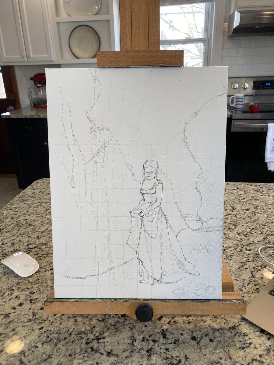 idigboston's tweet photo. On the easel today: working on copies of originals by Jean-Baptiste-Camille Corot and Frederick Church https://t.co/479a3UIhXv