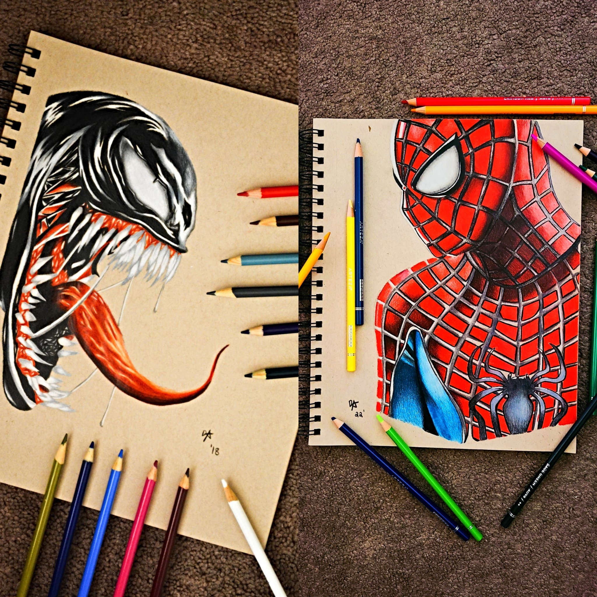 Dual SpiderMan  Venom Face  Spiderman painting Spiderman canvas art  Spiderman art