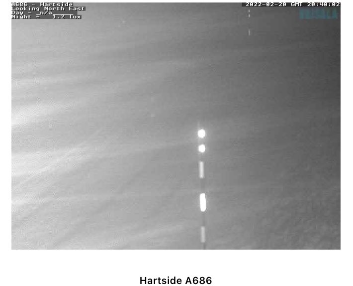 CumbriaRdWatch's tweet photo. ❄️ A686 HARTSIDE ❄️
Reduced visibility due to #Snow on the #A686 #HartsidePass and a number of the roads in the #Alston and #Nenthead areas. #CumbriaRoads
Source: CCC Weather Cameras
P: 21:02 hrs. @INRIXtraffic_N @BBC_Cumbria @UKsnow_updates @UKSnowUpdates https://t.co/nMAfVBu1HA