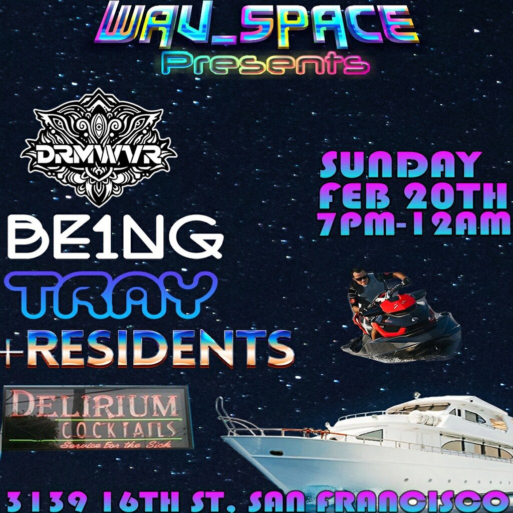 DeliriumBarSF's tweet photo. TONITE: WAV_SPACE
7pm-12am | No Cover 
🔊🔊🔊Bass/Trap/Wubs 🔊🔊🔊
___________________________ 
DELIRIUM BAR 🍺☠️🍺
3139 16th Street x Albion 
Mission District・SF https://t.co/QpNKLU2qNB