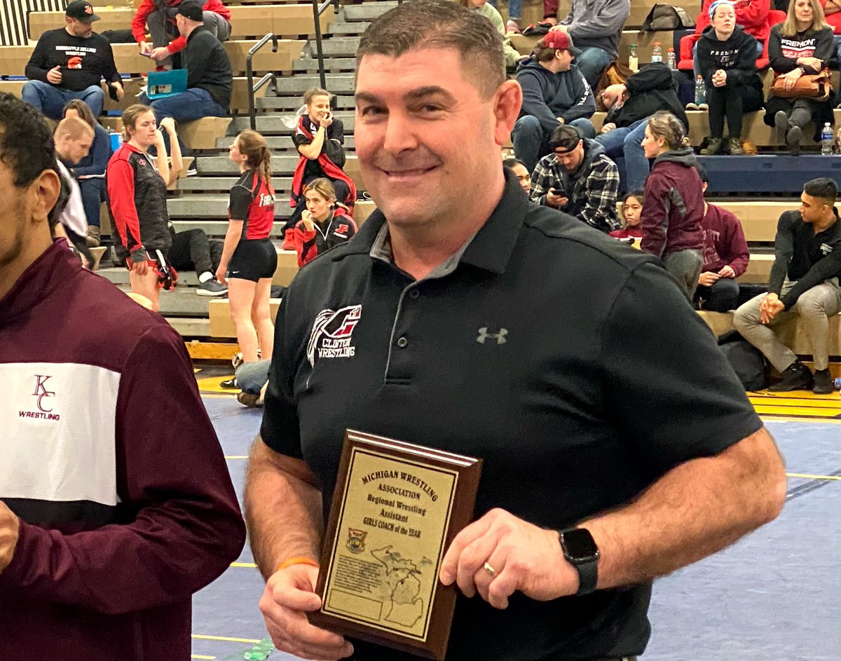Clinton wrestling's Casey Randolph named co-coach of the year in the blue regional.
