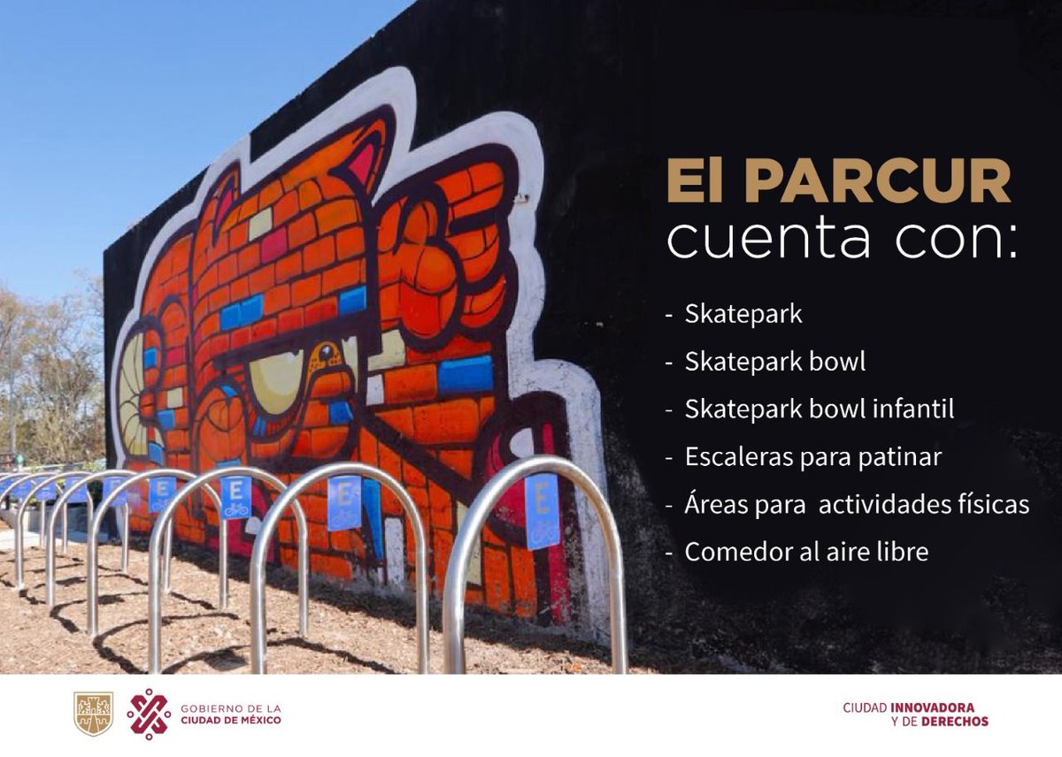 InjuveCDMX's tweet photo. En la ciudad, se sigue recuperando el espacio público para brindar más lugares para que las y los jóvenes puedan acercarse al deporte y la cultura. 

Ahora contamos con el Parque de Cultura Urbana (PARCUR) en la tercera sección del Bosque de Chapultepec.🛹 https://t.co/FdHTHLUn2n