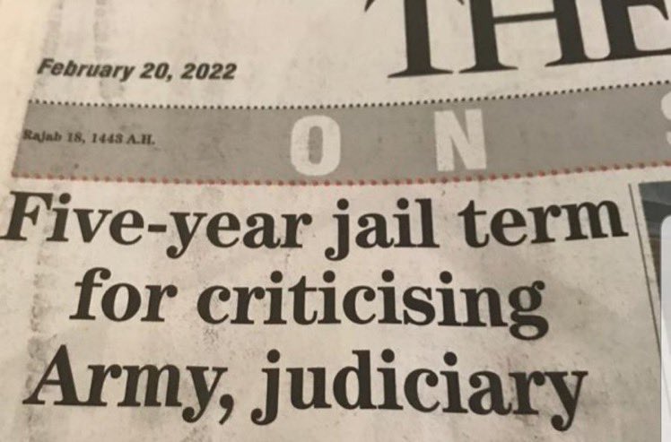 KharabAurat's tweet photo. You can be acquitted of a murder in less than 4 years (honor killing), but if you criticize army you will be in jail for 5 years.
Pakistan has an interesting judiciary system. https://t.co/SOpbdzwpWO