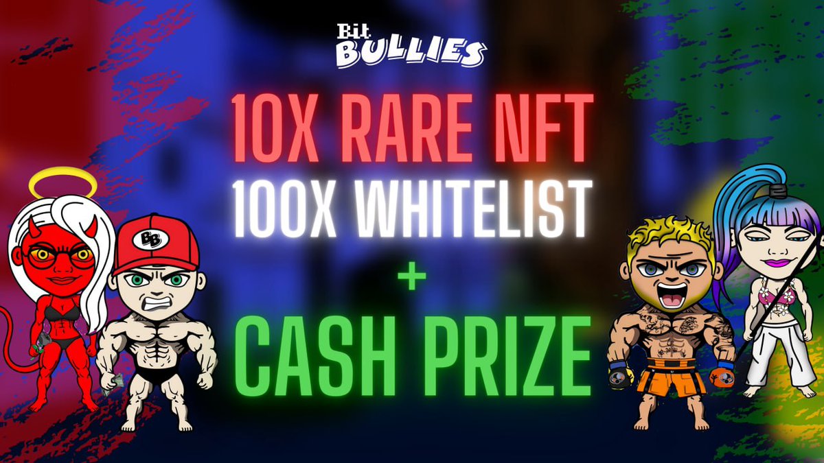 🚀 Airdrop: Bit Bullies
💰 Value: 10x $170 NFT + 100x WhiteList
👥 Referral: $50
📅 End Date: 26th February, 2022
🏦 Distribution Date: Few days after the airdrop ends

Talk with the Telegram Bot
t.me/BitBulliesAird…

#Airdrop #Crypto #Airdrops #cryptocurrency #giveaway