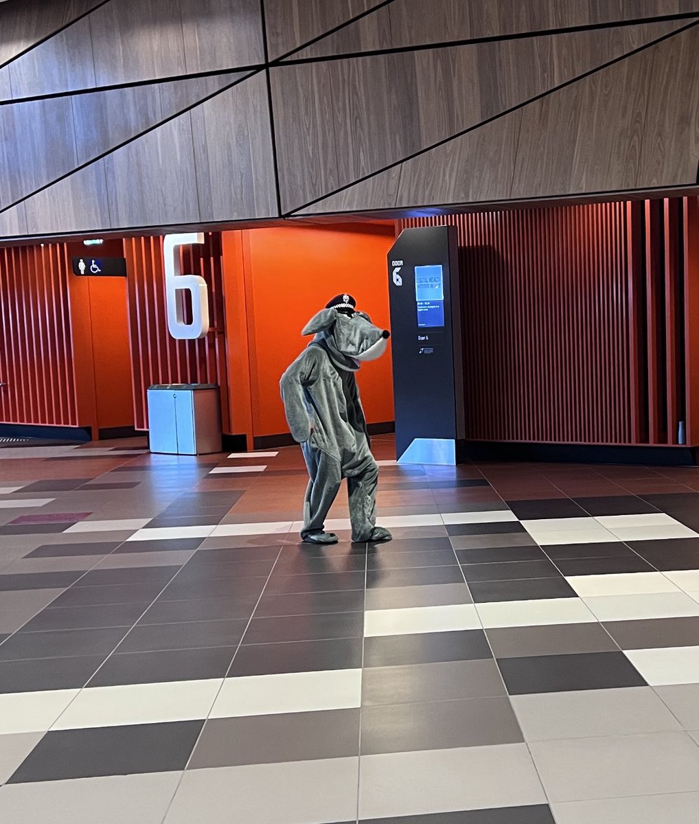 Eric_Hren's tweet photo. Brilliant work @TheInstituteDH hiring the “Rat” mascot to “welcome” us (get it?) #dhis2022  @CernerAustralia https://t.co/4uFWFZAxhL