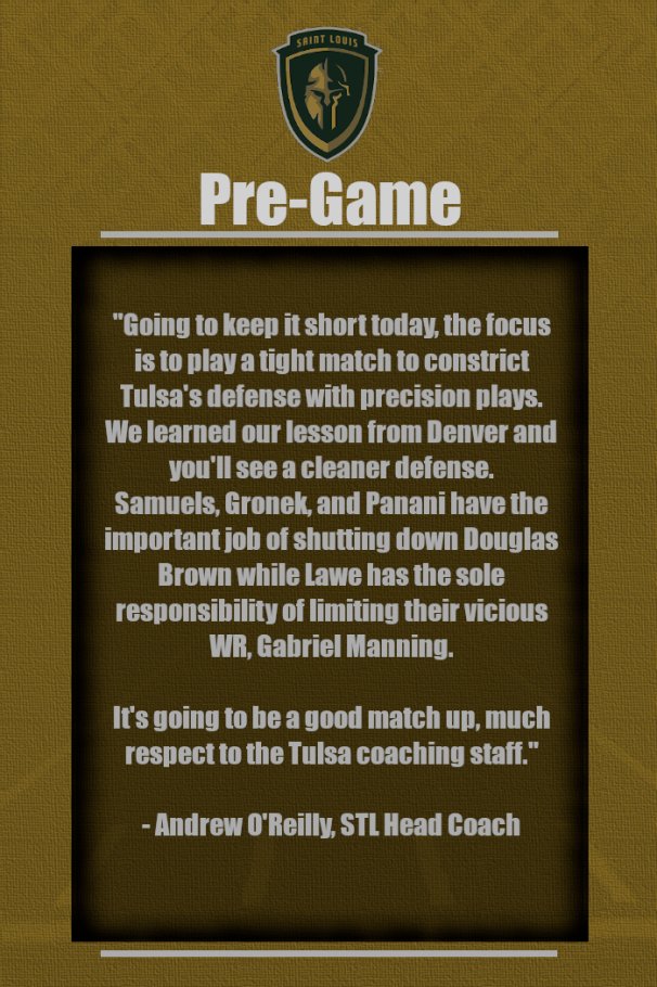 SFLMotorCity's tweet photo. Tonight at 7:20pm est. STL vs Tulsa for a divisional game and some pre game comments from HC Andrew O'Reilly
#simulationfl #SINGLEbarcity #simsports https://t.co/fzEuRZIXP0