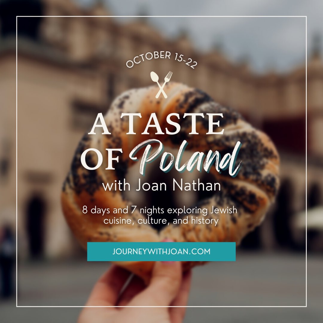 Joan_Nathan's tweet photo. Looking for your next adventure? Join me October 15-22, and experience Krakow, Lodz, and Warsaw—from learning to make Krakow’s signature bread to exploring historic markets and religious sites.  Space is limited to 25 people—reserve your spot at https://t.co/OvfEuePZ6l. https://t.co/uiB4j4ZVir
