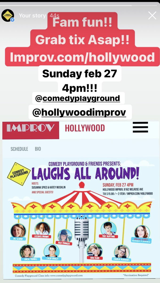 TeenComics's tweet photo. @HollywoodImprov 
Next sunday! One week!
Fam fun!! Amazing teen comics &amp; guests!! Feb 27 4pm
#comedyplayground https://t.co/N0lIR83BMJ