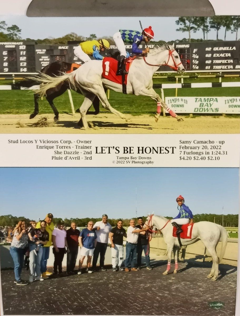EtorresRacing's tweet photo. #20 LET'S BET HONEST en @TampaBayDownsFL  y la conducción de @SamyCamacho1!! Gracias a los propietarios y todas las conexiónes, seguimos trabajando! https://t.co/cAQquVPaza