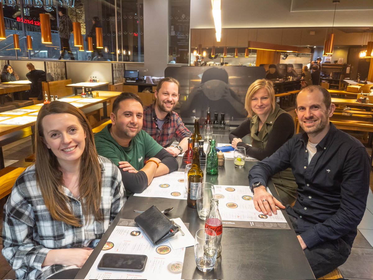 We finally got together for our overdue Christmas outing on Saturday. Ping pong and pool at <a href="/DDigbeth/">DropShot Digbeth</a> followed by dinner at <a href="/wagamama_uk/">wagamama uk</a>. A great night was had by all. It also allowed some members of the team to meet in person for the first time! #teambuilding