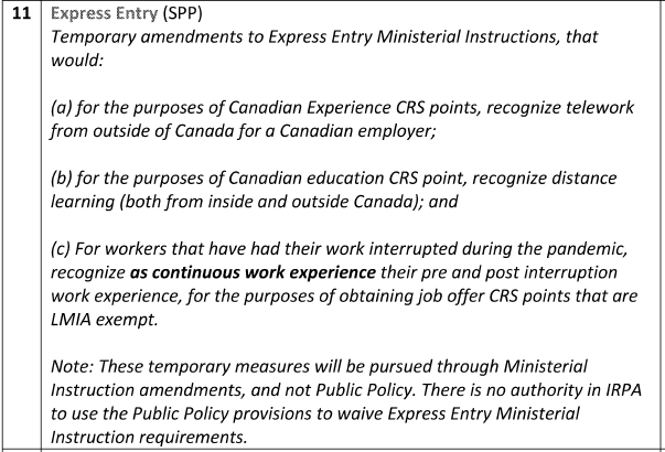 smeurrens's tweet photo. A July 2020 Inventory of Upcoming Public Policies shows some interesting IRCC policy proposals that were never (or at least not yet) implemented. https://t.co/yEsQSqKC2w