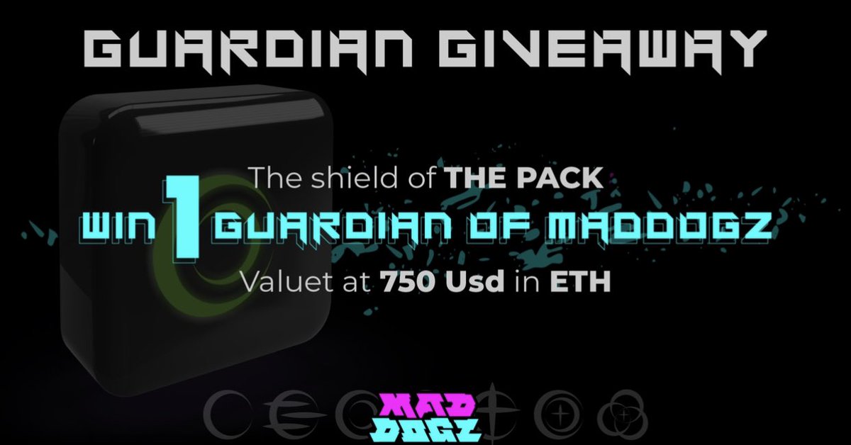 TheMadDogzNFTs's tweet photo. 🎁Giveaway🎁
Win 1 NFT GUARDIAN (Moderate breed Maddogz).
Valued at $750 in Ethereum
Enter:              
1. follow @TheMadDogzNFTs
2. Join our Discord https://t.co/VpY4xBb2R7
3. like, rt and tag 3 friends!

🏆Only 1 winner🏆

Nfts will be sent out on the day of the public Mint https://t.co/IunqupoBX2