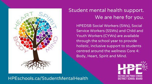HPEschools's tweet photo. Please share this . . . Students: We are here for you. Get in touch with a caring adult at you school to support your Core 4: Body, Heart, Spirit and Mind #HPEtogether #HPEcares #mentalhealth https://t.co/QAgJwXF2mf