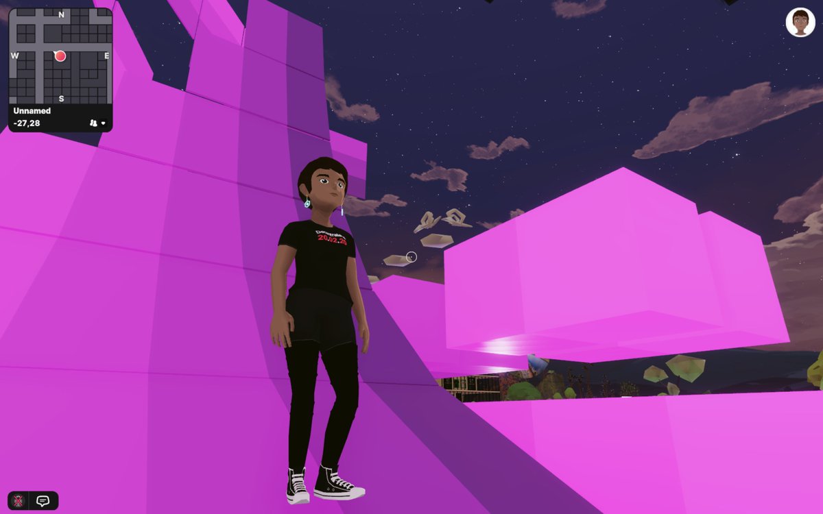 AlexDreiman's tweet photo. And another one. Move on foot without teleports - lead a healthy lifestyle in @Decentraland. Long way to Decentraland Birthday party. https://t.co/Pwh1JrLenL