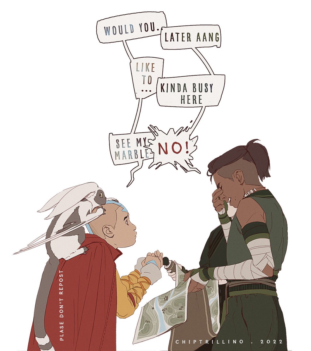 "the gaang hears how zuko got his scar" troupe is old
"aang shows zuko his marble trick!" is new!

---
(tumblr people be cool, let me pretend i know what i am doing on twitter please!)

i always forget to post here i am sorry ;;;
hello!!! how are you? 