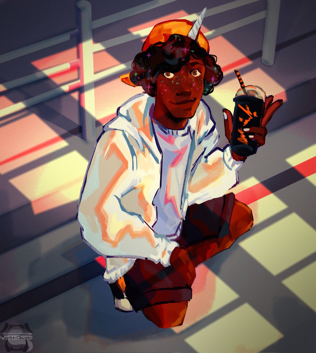 MonsterChompers's tweet photo. Painting of one of @MetalCoward's OC's for his birthday the other day (. ❛ ᴗ ❛.)

#art #digitalpainting #ocart https://t.co/8svUAB5z1Y