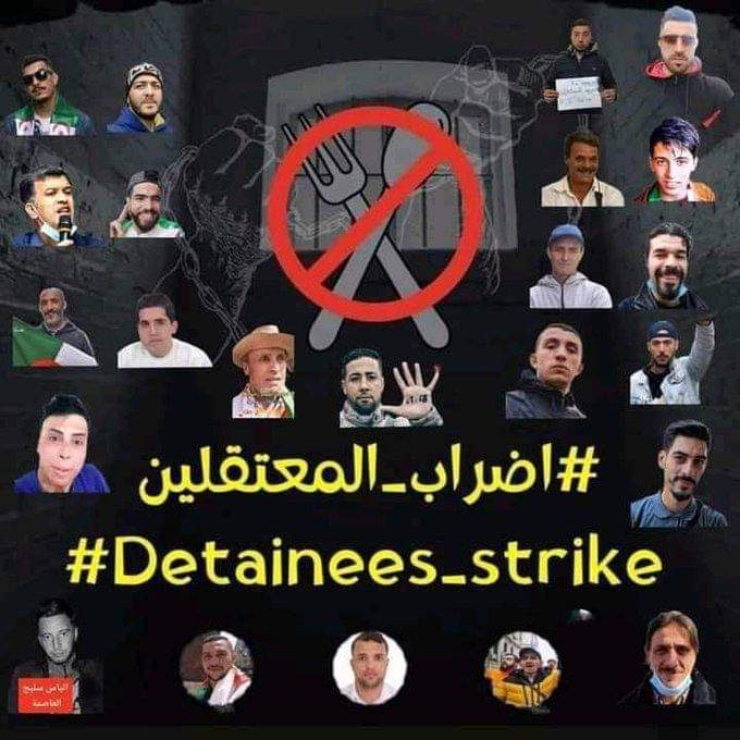 anis_mehhh's tweet photo. لليوم ال24 يواصل أكثر من 40 معتقلا للرأي داخل السجون إضرابهم عن الطعام ومعركة الأمعاء الخاوية إيمانا بقضيتهم العادلة مطالبين بإنصافهم وإطلاق سراحهم جميعا.
#detainees_strike_in_algeria 
#الحرية_لمعتقلي_الرأي https://t.co/hvJnouMxPV
