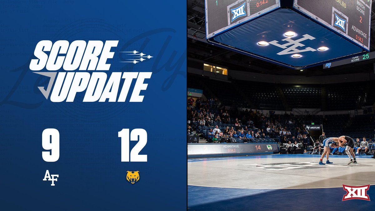 AF_Wrestle's tweet photo. The Falcons are battling back into the dual with their second-straight win at 165! Trey Brisker imposes his will on Brayden Engelking with a 9-3 decision! #LetsFly https://t.co/QUJWwOGKu2
