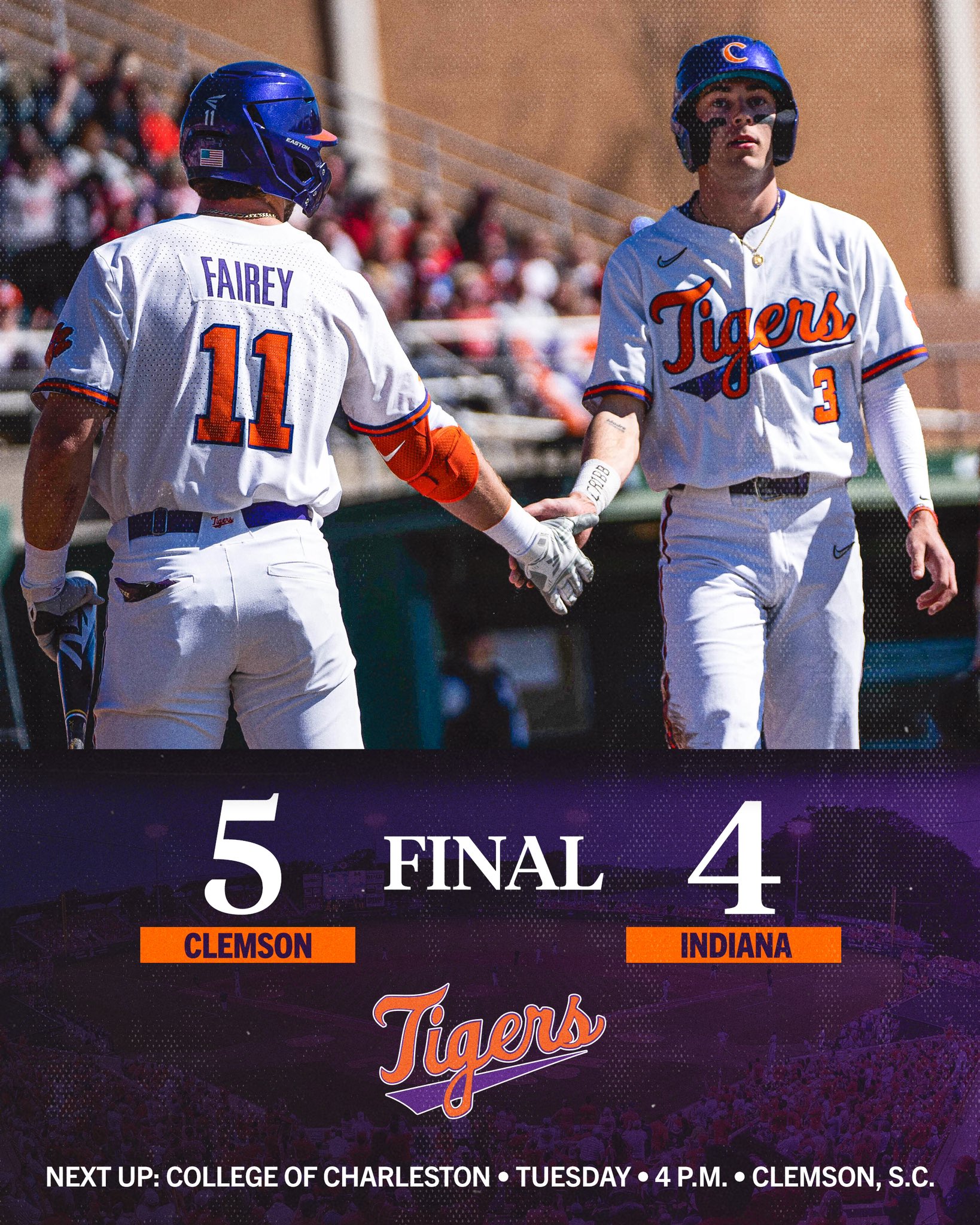 Clemson Baseball on X: TIGERS WALK IT OFF IN THE 10TH INNING!! WALK OFF.  SWEEP! 🧹🧹🧹 WHAT A WEEKEND. 🔥🐾  / X