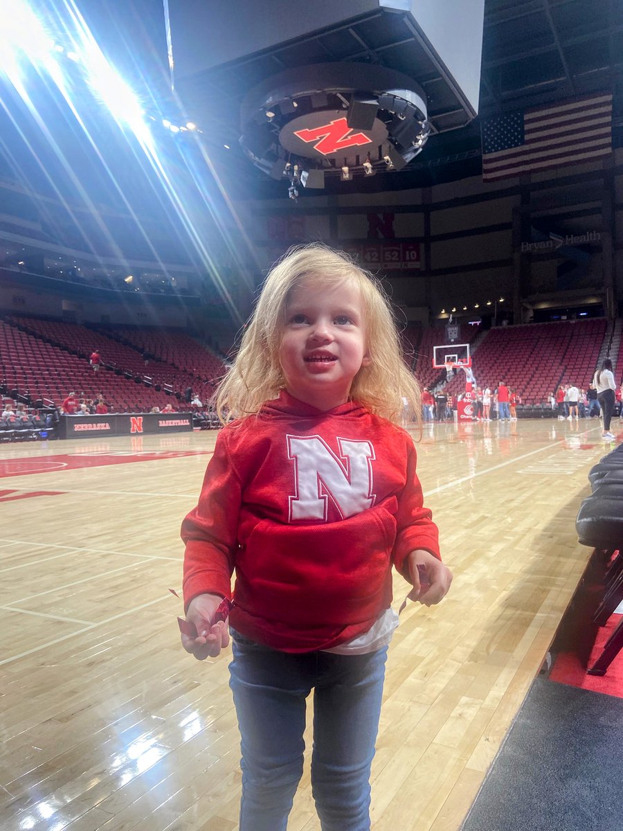 coachharrach's tweet photo. @HuskersWBB with a big win today!! Audrey had a ton of fun and even got to see an old friend @lexannmakowski @JVonHarrach #Huskers #GBR https://t.co/VIHQ1NX2vm