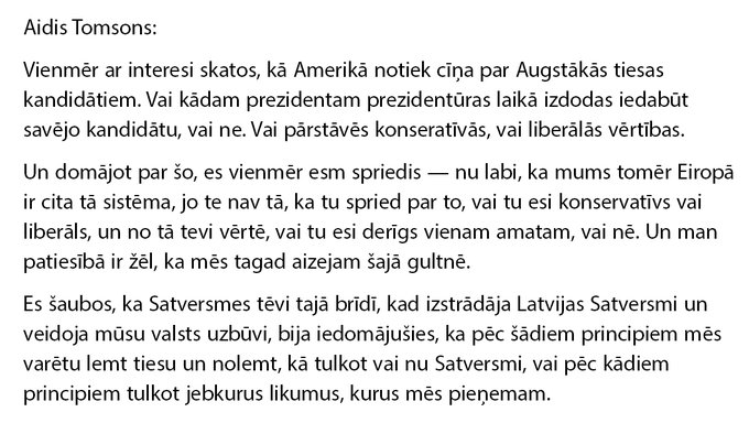 18.02."Krustpunktā" Tomsons nožēloja,ka mums tā tiesnešu būšana kļūst tikpat politizēta kā ASV. 

Bet KURA puse ir vainīga?
Paskatieties to manis daudzkārt ievietoto video:
x.com/akmens/status/…
Osipova dedzīgi atbalsta ASV pieeju—tiesa pati PAŅEM "konstitucionālo justīciju".🤦🏻‍♂️