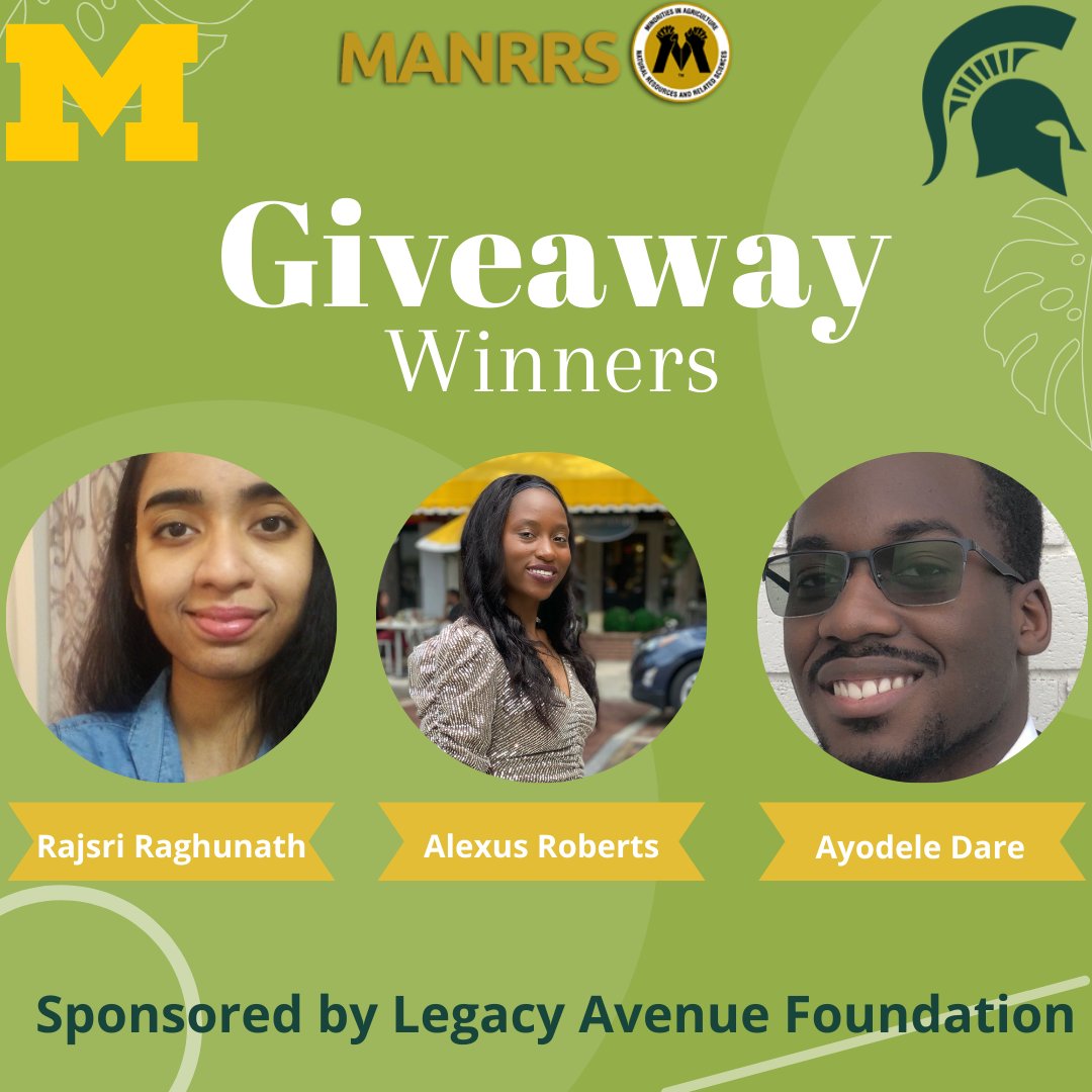 MANRRSMSU's tweet photo. Congratulations to our GBM giveaway winners! We thank the Legacy Avenue Foundation for sponsoring the prizes!

Join us on Monday, February 21st at our Black History themed Trivia Night for your chance to win! https://t.co/bRW3JICwEf