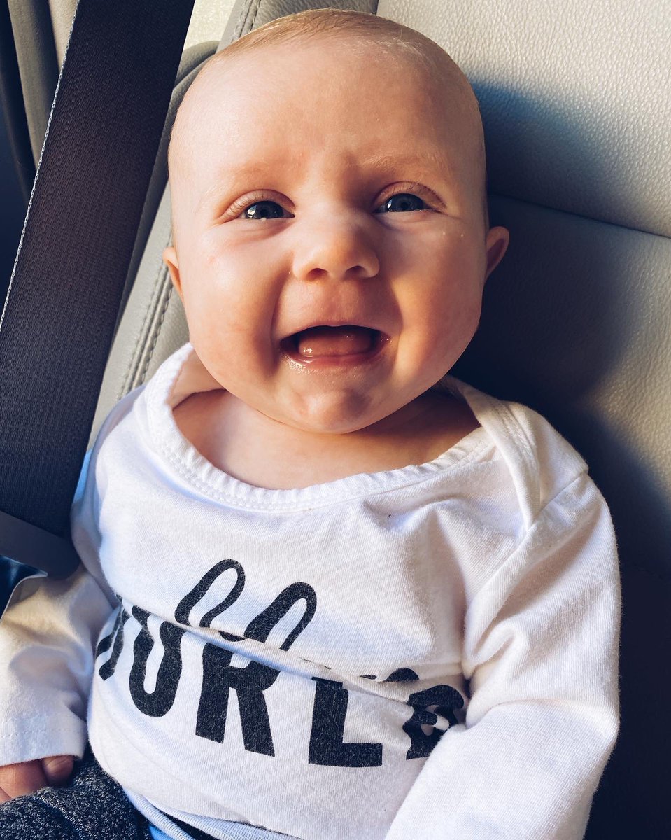 RespectSMGomez's tweet photo. Why does our 2 &amp; a half month old look like such a big kid? 🥺😭❤️ https://t.co/7j51w3mzuy