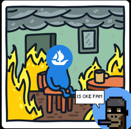 oracleofmemes's tweet photo. It seems like @opensea is having some trouble lately👀

Is Oke Fam! @PunksV3 sends you a lot of hugs 🙏💙

#MOV3MENT  is about supporting each other! ☀️ https://t.co/rXcXl9i15P