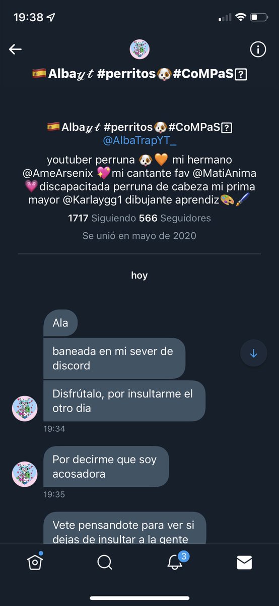 BoncatBloodrake's tweet photo. Bro. Es que si lo eres. Eres una acosadora. Y man. TIENES 19 AÑOS. ACTUA COMO SE DEBE…en fin. Generacion de cristal -.- https://t.co/VLnS3MSXfF