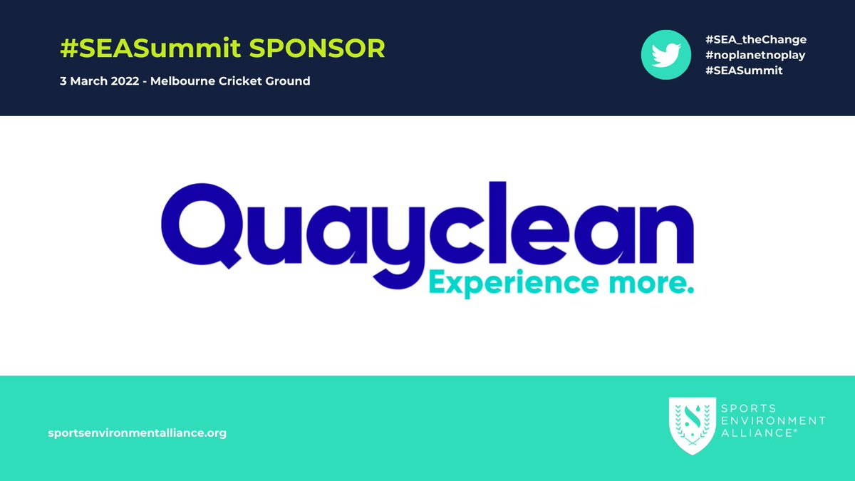SEA_theChange's tweet photo. A big thank you to #Quayclean for supporting us as a #SEASummit SILVER Sponsor.
Without you, we wouldnβt be able to #SEA_theChange.
#SEASummit #SEA_theChange #NoPlanetNoPlay #Networking https://t.co/42svLQNRb3