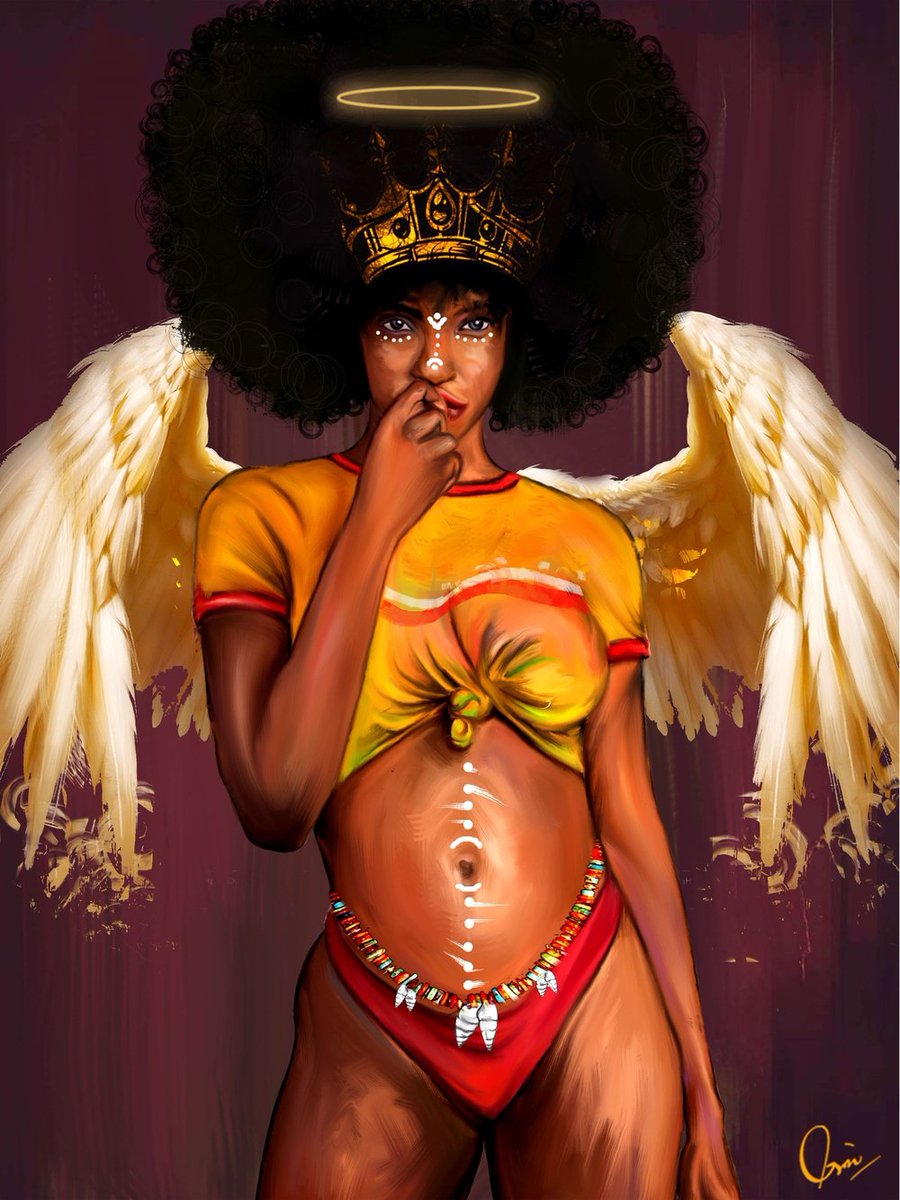 Crixtover's tweet photo. @0xBeasty I'm a black artist from Lagos, Nigeria whose art celebrates women of color and black excellence. 

These are some of my 1/1 artworks available for an open bid of 2.5eth https://t.co/RMw2MQLN1b